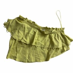 Apiece Apart Light Green Ruffle Top